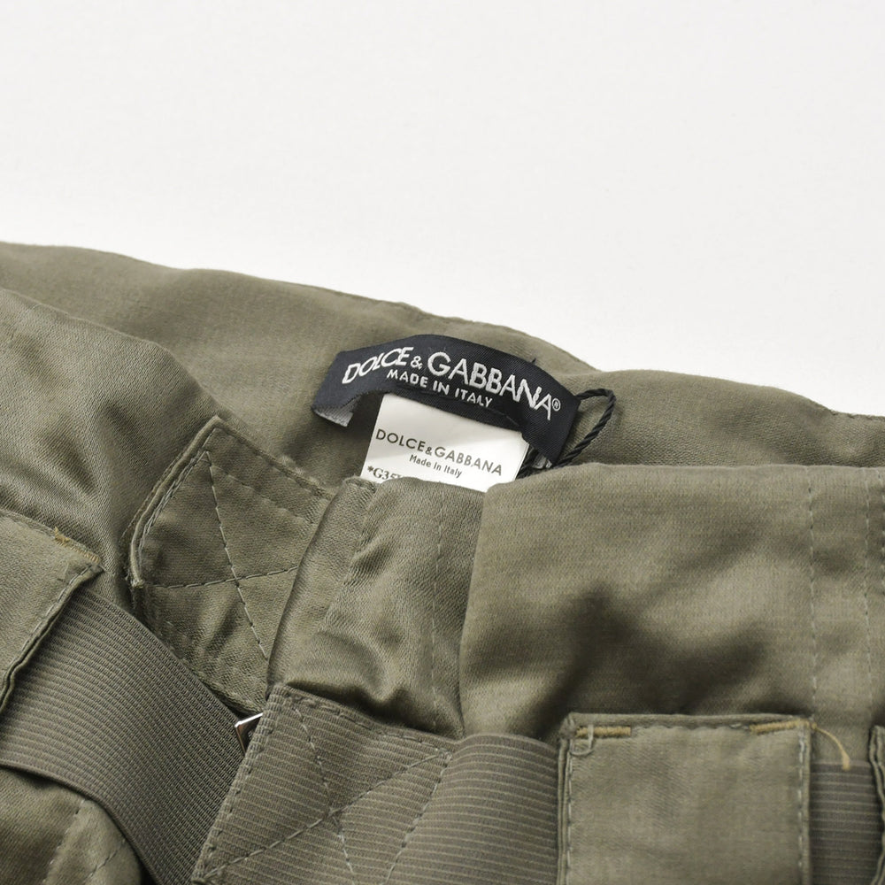 新品同様品 DOLCE&GABBANA ドルチェアンドガッバーナ 08AW ワイヤー カーゴ ハーフパンツ カーキ G35VET FU6GC サイズ48 中古 4a006154