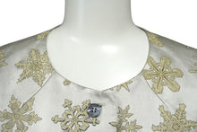 Load image into Gallery viewer, HERMES エルメス マルジェラ期 シルク ベスト 雪 結晶 グレー系 ベージュ ジレ 柄 アウター サイズ40 良品 中古 61543
