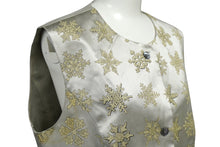 Load image into Gallery viewer, HERMES エルメス マルジェラ期 シルク ベスト 雪 結晶 グレー系 ベージュ ジレ 柄 アウター サイズ40 良品 中古 61543
