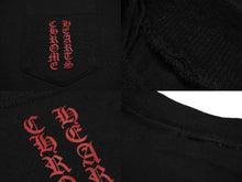 画像をギャラリービューアに読み込む, CHROME HEARTS クロムハーツ 長袖Ｔシャツ ブランドロゴ スクロールロゴ サイズS ブラック レッド コットン 美品 中古 61550