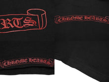 画像をギャラリービューアに読み込む, CHROME HEARTS クロムハーツ 長袖Ｔシャツ ブランドロゴ スクロールロゴ サイズS ブラック レッド コットン 美品 中古 61550