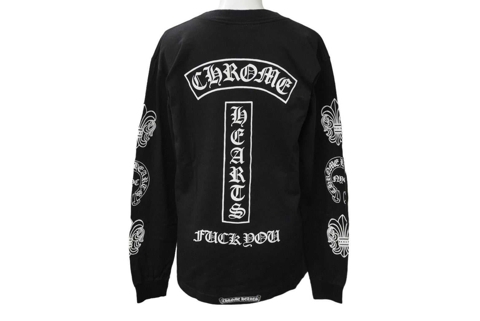 CHROME HEARTS クロムハーツ 長袖Ｔシャツ BSフレア ホースシュー プリント サイズS ブラック コットン 美品 中古 61552 –  Casanova Vintage