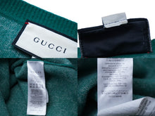 Load image into Gallery viewer, GUCCI グッチ GG柄 Vネックニット セーター グリーン 20SS サイズXL ウール 597725 XKA4R 美品 中古 61555