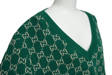 画像をギャラリービューアに読み込む, GUCCI グッチ GG柄 Vネックニット セーター グリーン 20SS サイズXL ウール 597725 XKA4R 美品 中古 61555