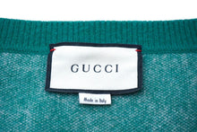 Load image into Gallery viewer, GUCCI グッチ GG柄 Vネックニット セーター グリーン 20SS サイズXL ウール 597725 XKA4R 美品 中古 61555