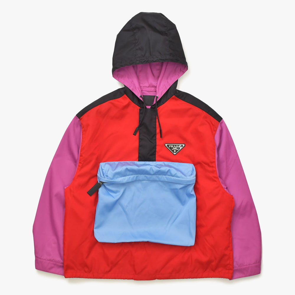 極美品 PRADA プラダ 20SS ナイロン アノラックジャケット SGB407 サイズS FRANK OCEAN着用 トライアングルロゴ マルチカラー 中古 4a006156