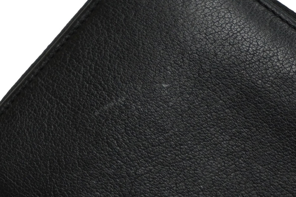 YVES SAINT LAURENT イヴ サンローラン 長財布 ラウンドファスナー YSLロゴ 352904 レザー ブラック 美品 中古 61569