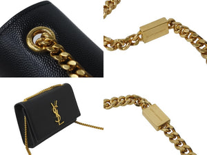 YVES SAINT LAURENT イヴ サンローラン ケイト スモール ショルダーバッグ 469390BOW0J1000 ブラック ゴールド金具 美品 中古 61570