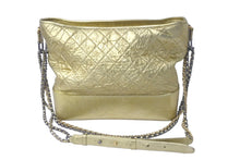 画像をギャラリービューアに読み込む, CHANEL シャネル ガブリエル ドゥ ショルダーバッグ ホーボー ココマーク A93824 24番台 2017年 カーフ ゴールド 美品 中古 61588