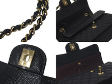 画像をギャラリービューアに読み込む, 未使用品 CHANEL シャネル Wフラップ 23 ショルダーバッグ キャビアスキン ランダム マトラッセ ゴールド金具 ブラック 中古 61590