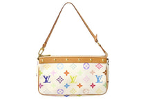 画像をギャラリービューアに読み込む, LOUIS VUITTON ルイヴィトン 村上隆 ポシェットアクセソワール マルチカラー ホワイト M92649 良品 中古 61610