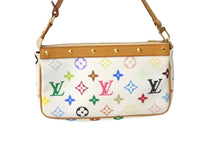 画像をギャラリービューアに読み込む, LOUIS VUITTON ルイヴィトン 村上隆 ポシェットアクセソワール マルチカラー ホワイト M92649 良品 中古 61610