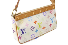 画像をギャラリービューアに読み込む, LOUIS VUITTON ルイヴィトン 村上隆 ポシェットアクセソワール マルチカラー ホワイト M92649 良品 中古 61610