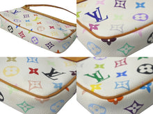 画像をギャラリービューアに読み込む, LOUIS VUITTON ルイヴィトン 村上隆 ポシェットアクセソワール マルチカラー ホワイト M92649 良品 中古 61610