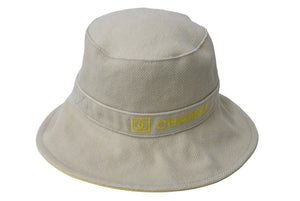 CHANEL CHANEL Sports Line Logo Bucket Hat Yellow Beige Here Mark Hat Accessory Size 57 Good Condition Used 61618