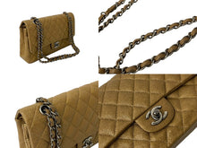 画像をギャラリービューアに読み込む, 極美品 CHANEL シャネル Wフラップマトラッセ 25cm ショルダーバッグ ブロンズ ソフトキャビア 17番台 中古 61624
