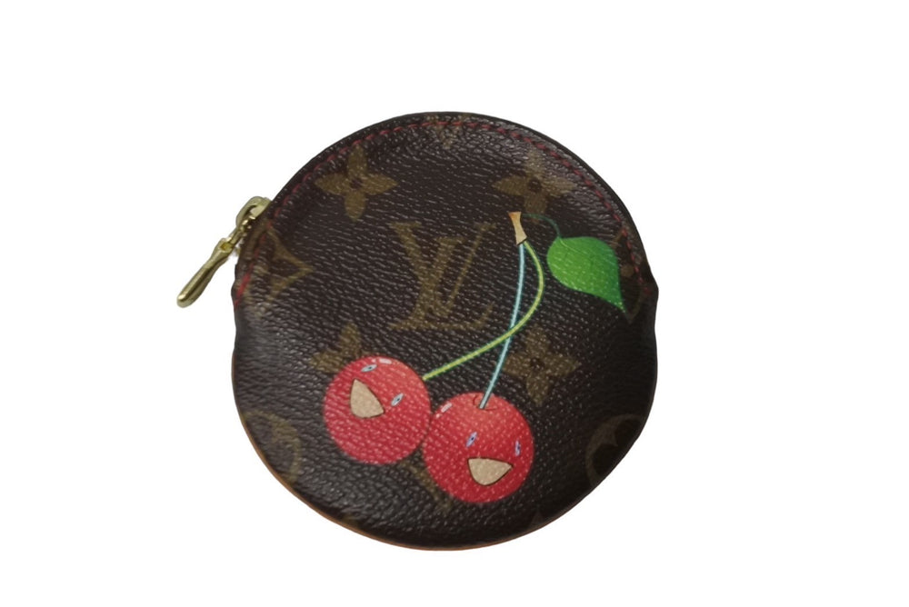 LOUIS VUITTON Portomone Long Coin Case M95043 Monogram Cherry Takashi Murakami Gold Hardware Good Condition Used 61630