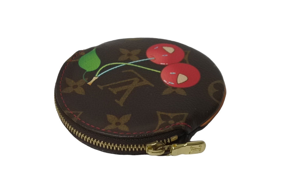 LOUIS VUITTON Portomone Long Coin Case M95043 Monogram Cherry Takashi Murakami Gold Hardware Good Condition Used 61630