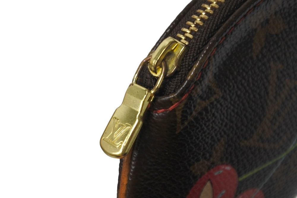 LOUIS VUITTON ルイヴィトン ポルトモネ ロン コインケース M95043 モノグラムチェリー 村上隆 ゴールド金具 美品 中古 61630