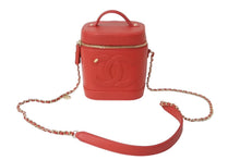 画像をギャラリービューアに読み込む, 極美品 CHANEL シャネル 2wayチェーンバニティバッグ 27番台 ココマーク カーフスキン レッド ゴールド金具 中古 61646