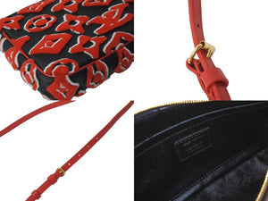 LOUIS VUITTON ルイヴィトン×ウルスフィッシャー ポシェット アクセソワール M45548 タフテッド モノグラム レッド 美品 中古 61650