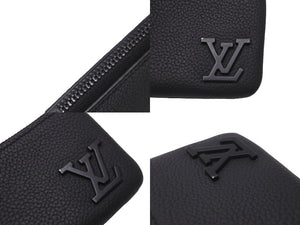 極美品 LOUIS VUITTON ルイヴィトン ポシェット クレ コインケース アエログラム M81031 ブラック 中古 61656