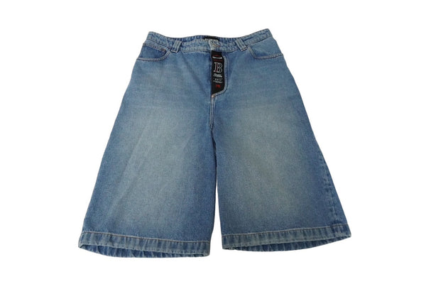 Excellent condition BALENCIAGA baggy denim shorts with front logo, blue, 641464 TDW15 4762 Size 30 Used 61658