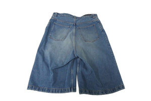 Excellent condition BALENCIAGA baggy denim shorts with front logo, blue, 641464 TDW15 4762 Size 30 Used 61658
