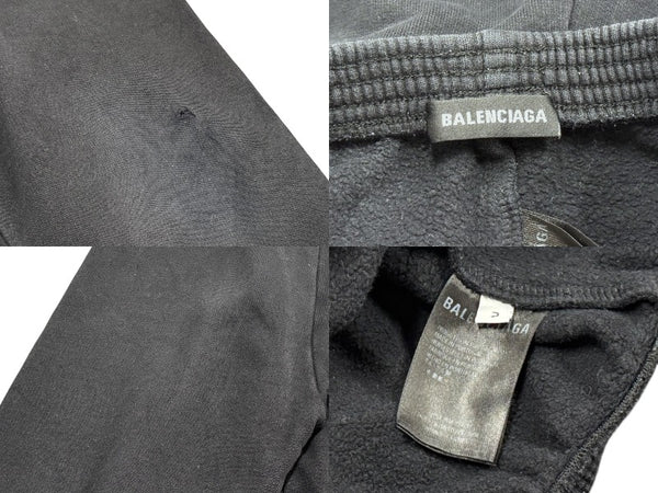 BALENCIAGA バレンシアガ ハーフパンツ スウェットパンツ レディース 556159 ブラック コットン サイズ2 美品 中古 61662