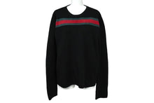 Load image into Gallery viewer, GUCCI グッチ ニット セーター シェリーライン サイズXL ブラック グリーン レッド ウール シルク 131652 美品 中古 61668