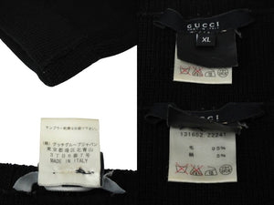 GUCCI グッチ ニット セーター シェリーライン サイズXL ブラック グリーン レッド ウール シルク 131652 美品 中古 61668