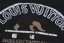 画像をギャラリービューアに読み込む, LOUIS VUITTON ルイヴィトン 半袖Ｔシャツ サイズM プリント ブラック コットン シルク RM122M 良品 中古 61672