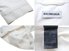 Load image into Gallery viewer, BALENCIAGA バレンシアガ 19SS カットウエストバンド デニムジャケット サイズ40 ホワイト コットン 556728 良品 中古 61673