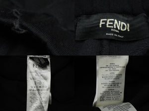 FENDI フェンディ スウェットパンツ サイズ44 ズッカ柄 ブラック コットン ウール カシミヤ シルク FB0461 良品 中古 61675