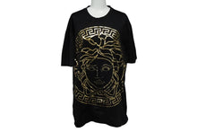 Load image into Gallery viewer, 極美品 VERSACE ヴェルサーチ メデューサ プリント 半袖Ｔシャツ ブラック ゴールド トップス A73738 サイズXXL 中古 61677