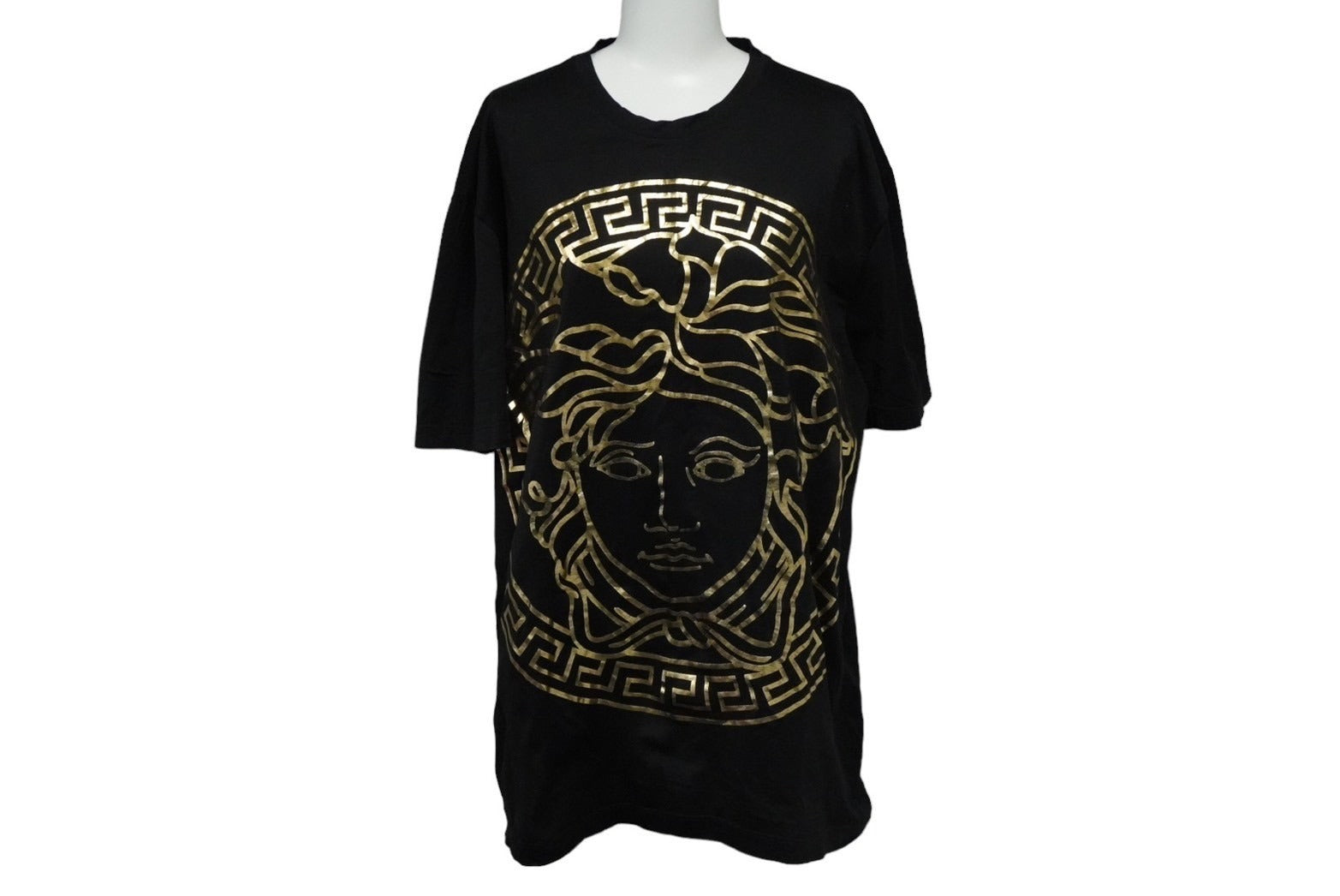 極美品 VERSACE ヴェルサーチ メデューサ プリント 半袖Ｔシャツ ブラック ゴールド トップス A73738 サイズXXL 中古 61677  – Casanova Vintage