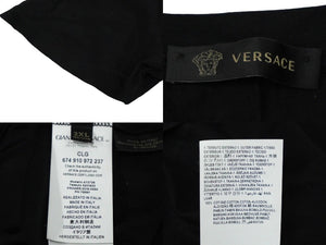 極美品 VERSACE ヴェルサーチ メデューサ プリント 半袖Ｔシャツ ブラック ゴールド トップス A73738 サイズXXL 中古 61677