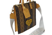 画像をギャラリービューアに読み込む, LOUIS VUITTON ルイヴィトン サックプラ メッセンジャー トートバッグ NIGO M45969 モノグラムストライプ ブラウン 美品 中古 61681