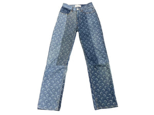 Marine Serre マリーンセル WHITE LINE パッチワーク デニムパンツ