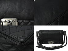 Load image into Gallery viewer, CHANEL シャネル ボーイシャネル チェーン ショルダーバッグ A92193 18番台 カーフスキン ブラック ヴィンテージシルバー金具 美品 中古 61694
