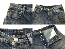 画像をギャラリービューアに読み込む, 極美品 BALENCIAGA バレンシアガ バギーデニムパンツ 745213 日本製 サイズXS ブルー 中古 61696