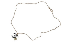 画像をギャラリービューアに読み込む, CHANEL シャネル ココマーク ネックレス 重量約6.1g ゴールド ブラック カメリア メタル 美品 中古 61721