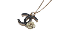 画像をギャラリービューアに読み込む, CHANEL シャネル ココマーク ネックレス 重量約6.1g ゴールド ブラック カメリア メタル 美品 中古 61721