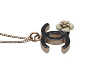 画像をギャラリービューアに読み込む, CHANEL シャネル ココマーク ネックレス 重量約6.1g ゴールド ブラック カメリア メタル 美品 中古 61721