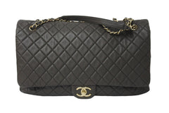極美品 CHANEL シャネル ジャンボ マトラッセ ショルダーバッグ カーキ チェーンショルダー デカマト 中古 61732