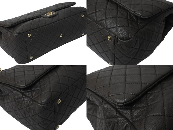 極美品 CHANEL シャネル ジャンボ マトラッセ ショルダーバッグ カーキ チェーンショルダー デカマト 中古 61732