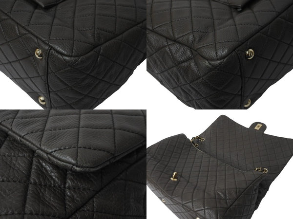 極美品 CHANEL シャネル ジャンボ マトラッセ ショルダーバッグ カーキ チェーンショルダー デカマト 中古 61732