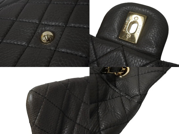 極美品 CHANEL シャネル ジャンボ マトラッセ ショルダーバッグ カーキ チェーンショルダー デカマト 中古 61732