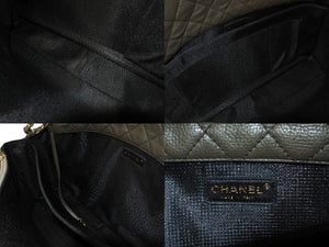 極美品 CHANEL シャネル ジャンボ マトラッセ ショルダーバッグ カーキ チェーンショルダー デカマト 中古 61732
