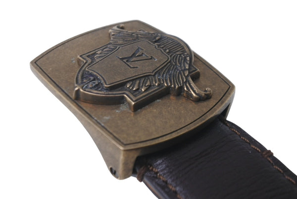 LOUIS VUITTON Belt Buckle CA0068 Brown Gold Hardware Men's Accessories Good Condition Used 61750